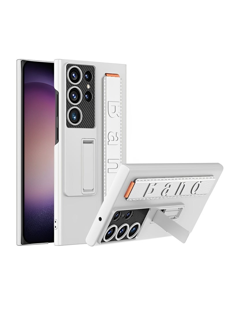 REOCLE Phone Case Suitable for Samsung S22 Ultra Mobile Phone Case Ultra-thin Bracket Elastic Wrist Strap All-inclusive S22 Ultra Anti-fall Protective Cover(with pen)  - Image 2