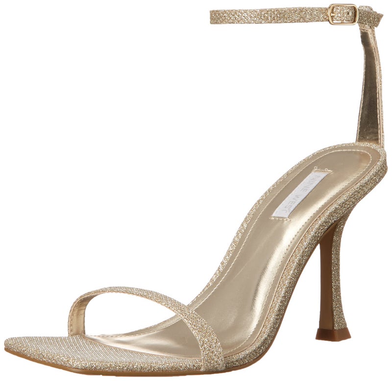 Nine West Women's YESS Heeled Sandal, Gold Glitter, 11