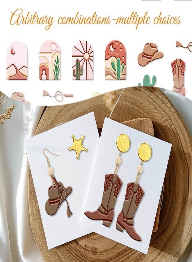 ORIGACH 13 Pcs Western Cowboy Polymer Clay Cutters Set Earring Clay Cutter DIY Craft Supplies for Earring and Jewelry Making - Image 4