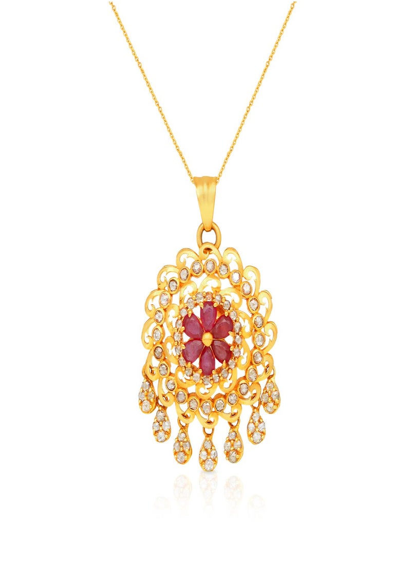 Malabar Gold and Diamonds 22 Carat 916 Purity Yellow Uncut Diamond Pendant EGNPRE597PN5Y for Women  - Image 2