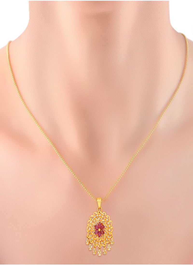 Malabar Gold and Diamonds 22 Carat 916 Purity Yellow Uncut Diamond Pendant EGNPRE597PN5Y for Women  - Image 4