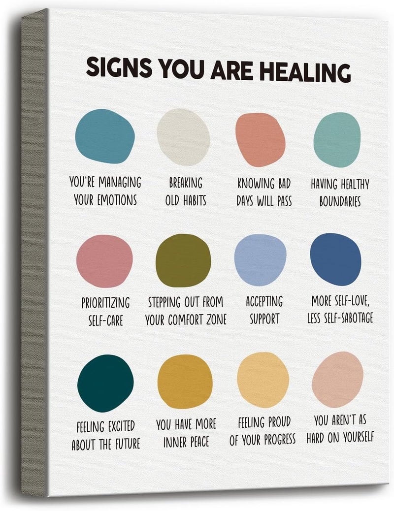 WKYAER Signs You Are Healing Canvas Wall Art - Image 1