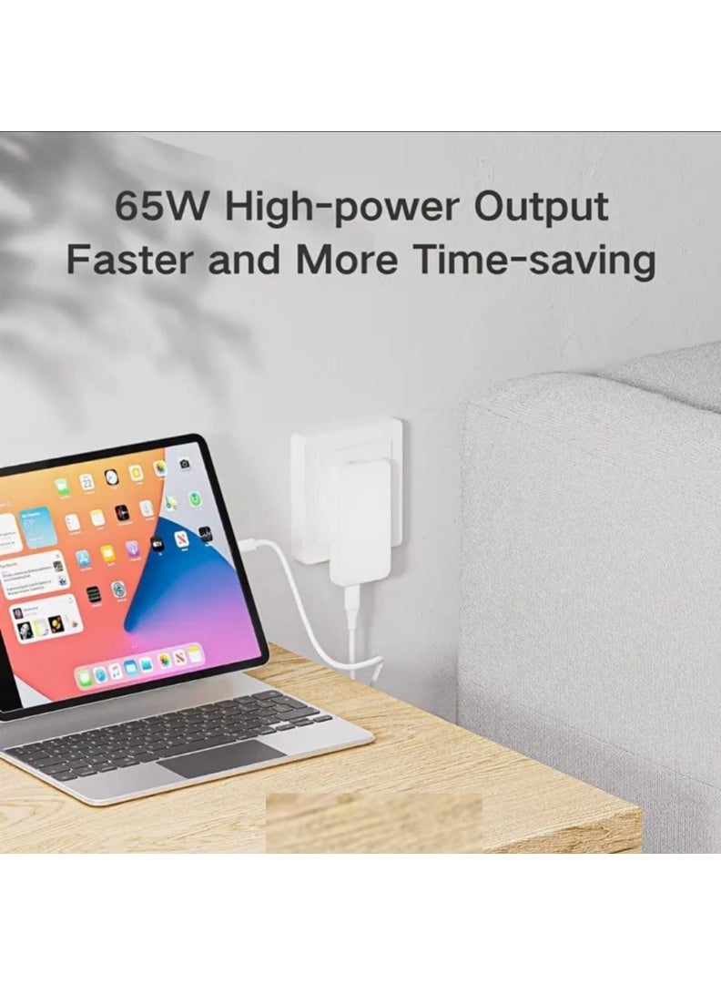 شاحن سريع BWOO GaN نحيف للغاية بقدرة 65 واط بمنفذين USB-C – مدمج وقوي - Image 3