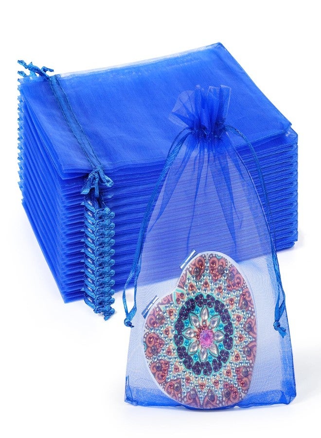 ENNIYU 100pcs Organza Bags, Royal Blue Mesh Drawstring Gift Bags, 4 x 6 inch Jewelry Pouches for Candy Wedding Favors Christmas - Image 1