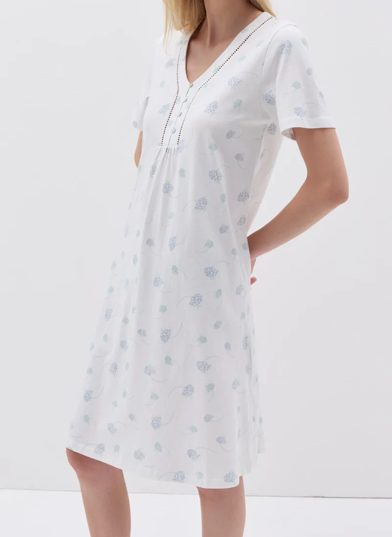 Ovs Nightdress with V neck and buttons