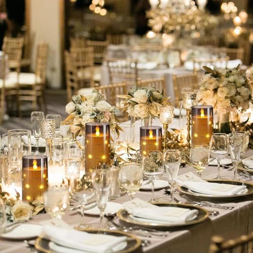 XERGY Acrylic Glass Battery Operated Flameless Led Candles (Pack of 3) Valentine's Gift for Home Decor Romantic Ambiance Aesthetic Dinning Table Decor - Image 4