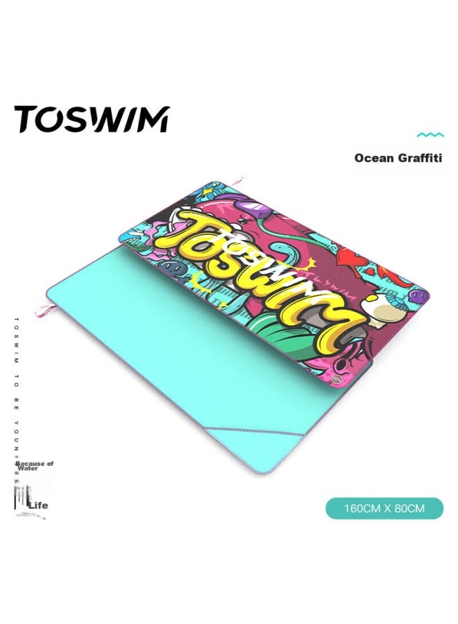 Toswim Quick-drying Bath Towel, Swimming Towel, Sports Fitness Absorbent Towel, Travel Fast-drying Towel, Ocean Graffiti - Image 3