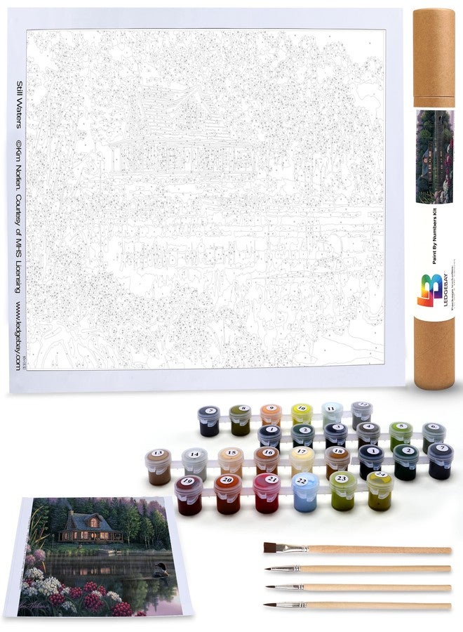Ledgebay Paint by Numbers Kit for Adults: Beginner to Advanced Number Painting Kit - Fun DIY Arts & Crafts | Color by Numbers for Adults - Kits Include - (Still Waters 16" x 20" Unframed) - Image 5
