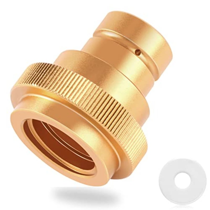 CO2 adapter for soda water machines: stainless steel, silver, quick-connect TR21-4 male thread compatibility with Soda Stream DUO/Terra/Art - Image 1