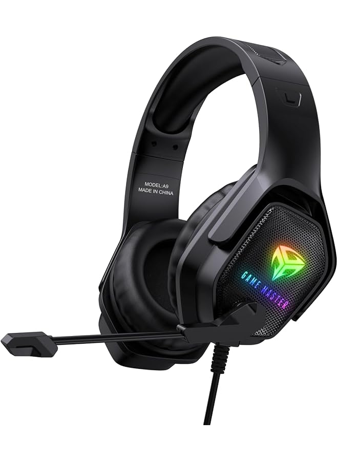 Game Master 9127 Wired Gaming Headset For Playstation 4 With Noise Isolating Microphone And Rgb Lighting Black - Image 1