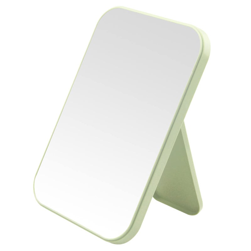 HGUEB 8 Inch Desktop Makeup Mirror Foldable Portable Princess Mirror with StandTable Desk Standing Cosmetic Mirror Wall Hanging DualPurpose Square Mirror Green