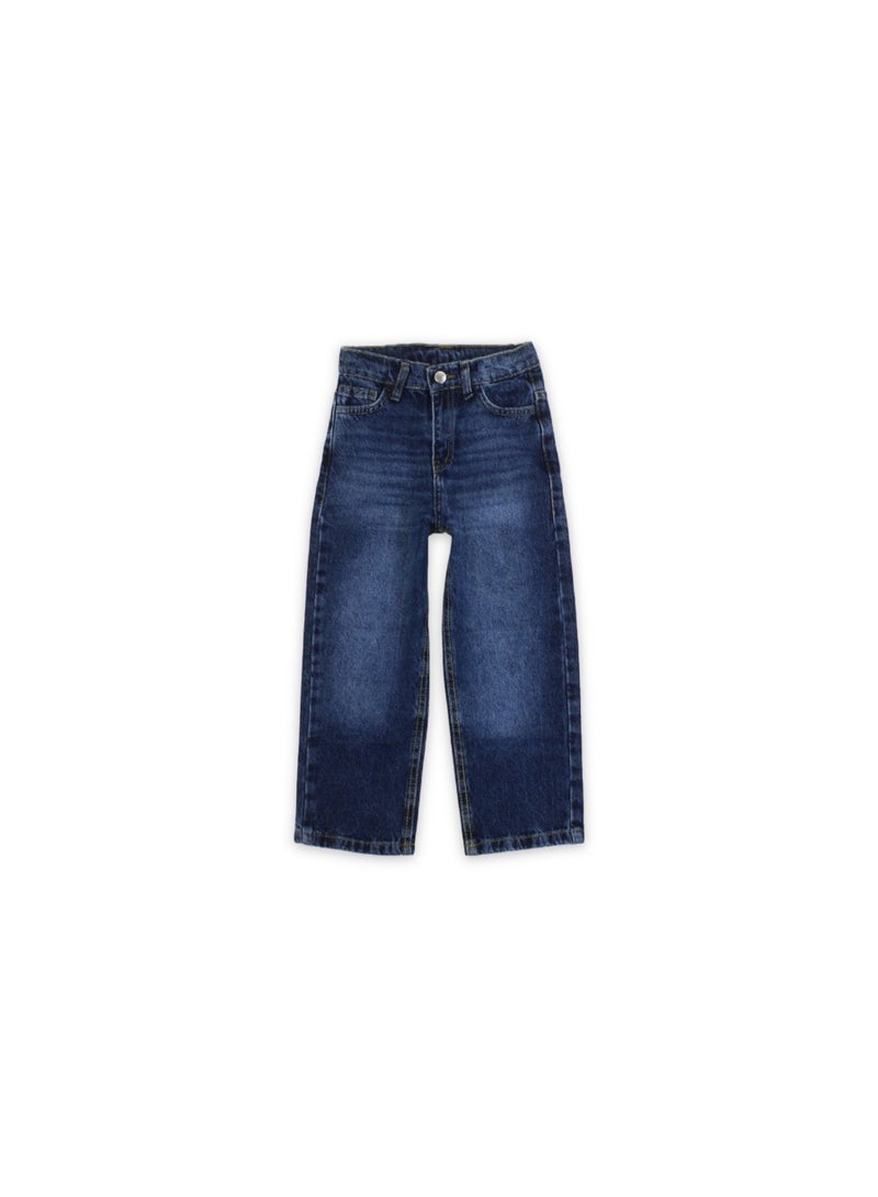 Pompelo Boys Cotton Denim Pants – Dark Blue - Image 1