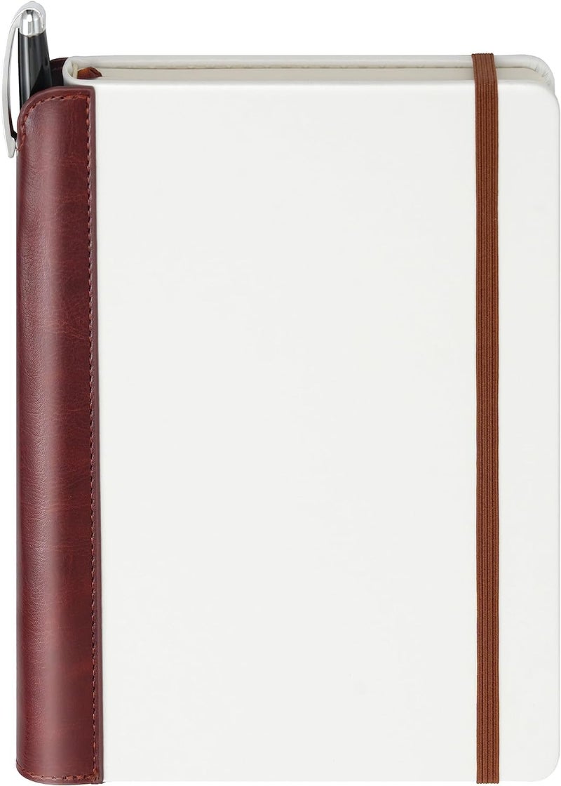 SETTINIÂ® Lined Journal - Modern White Journal for Writing Gift Set - Hardcover Vegan Leather, Includes Luxury Pen in a Unique Pen Holder, 192 Pages, 6 x 8.5 inches, Christmas Gifts - Image 1