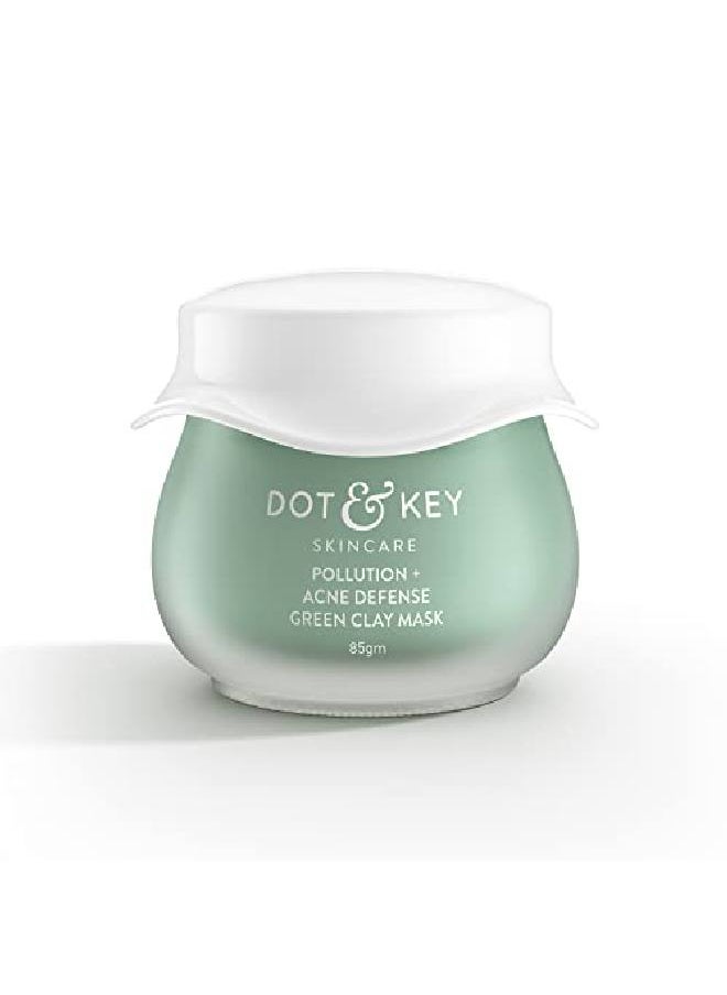 Dot & Key Pollution + Acne Defense Green Clay Mask ; Face Mask For Glowing Skin ; Clay Mask For Oily, Acne Prone Skin ; 85Gm  - Image 1