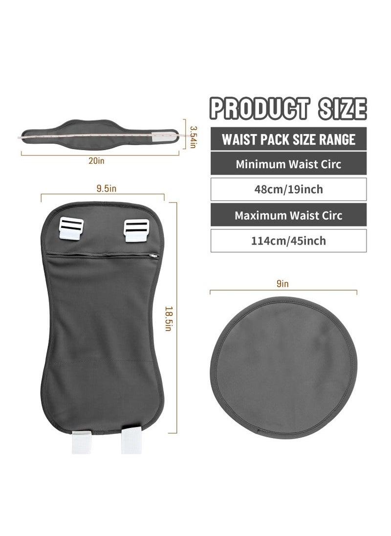 Captaintech - Castor Oil Pack Kit, Wool Flannel Organic Castor Oil Pack Wrap for Waist and Neck and Breasts, with Adjustable Strap and Pocket, Reusable Castor Oil Packs for Liver Detox (Grey Set) - Image 1