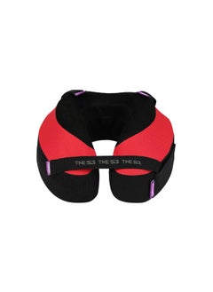 Cabeau The Neck's Evolution S3 Memory Foam Pillow | Chin & Neck Support, Keeps Mouth Closed, No Head Tilt, Comfiest, AirFlow Design & Seat Strap System, for Travel & Home, Washable Cover - Red/Black  - Image 2