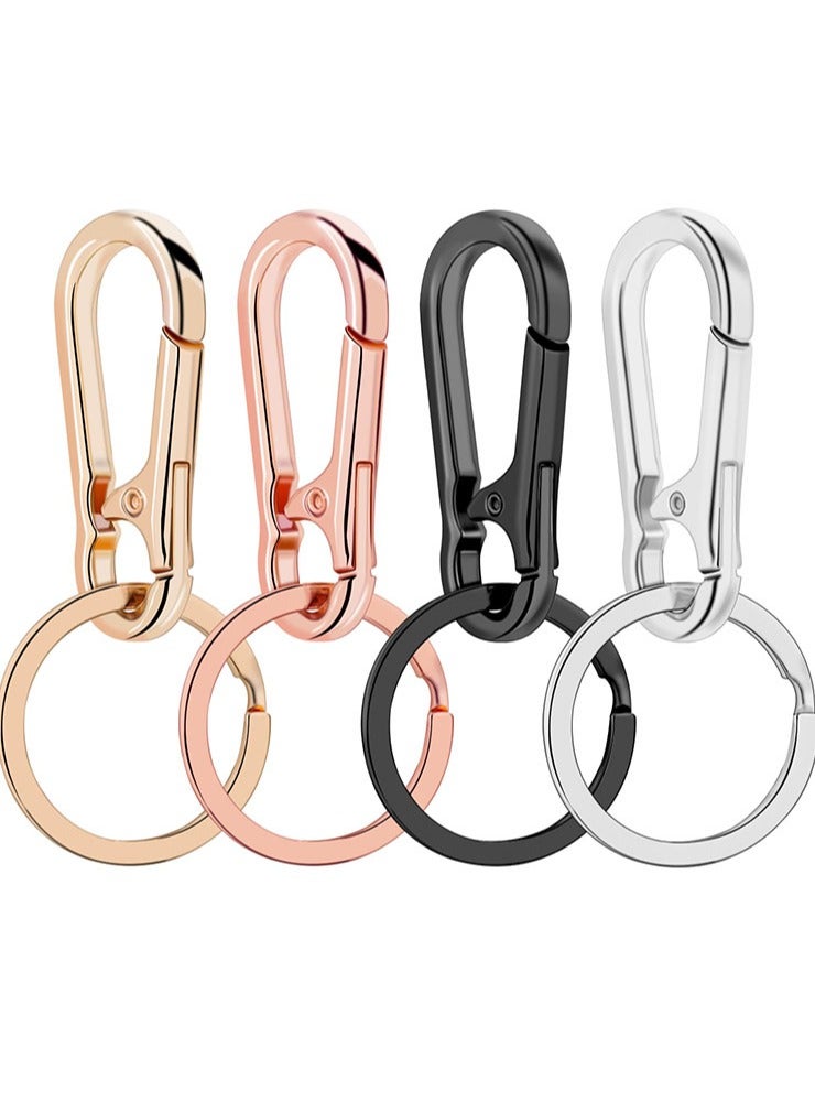 الوجبة 4 قطع من سلاسل المفاتيح المعدنية للنساء والرجال، حامل حلقات مفاتيح منظم للمنزل والسيارة، ملحقات سلسلة مفاتيح السيارة، ملحقات سلسلة المفاتيح المقطوعة - Image 1