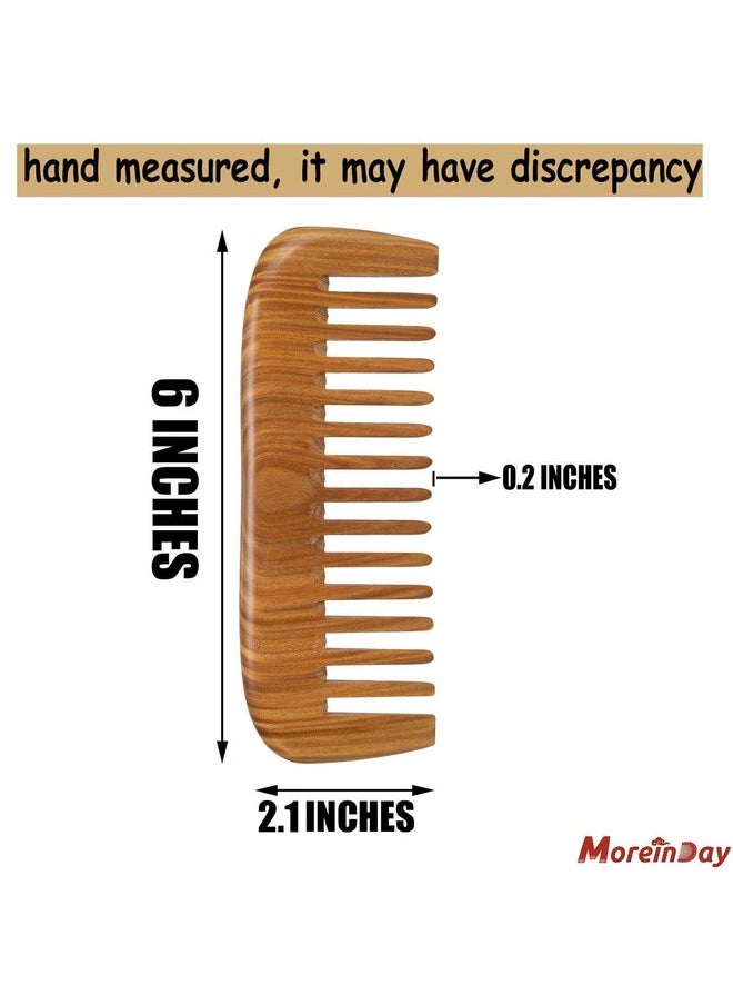 Moreinday - Wooden Comb For Hair Growth, Wood Comb For Women, Wooden Wide Tooth Comb For Women, Wooden Hair Comb For Men - Green Sandalwood - Image 1