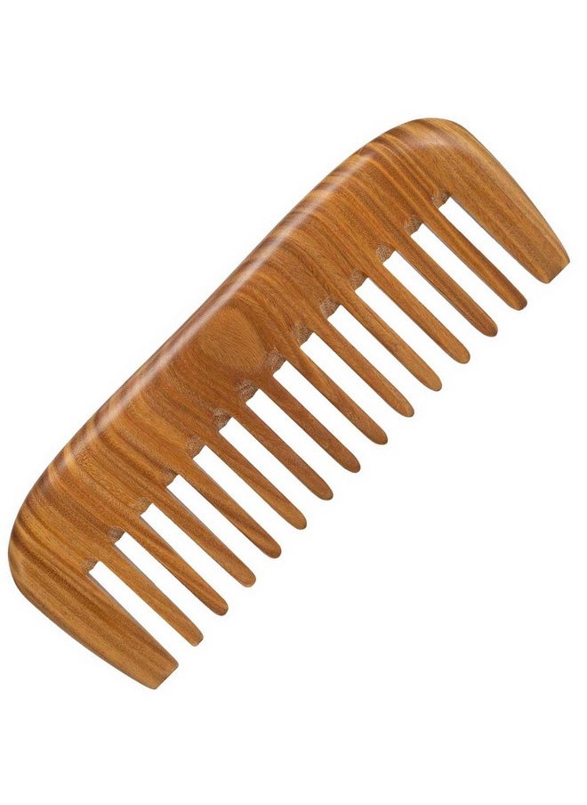 Moreinday - Wooden Comb For Hair Growth, Wood Comb For Women, Wooden Wide Tooth Comb For Women, Wooden Hair Comb For Men - Green Sandalwood - Image 1