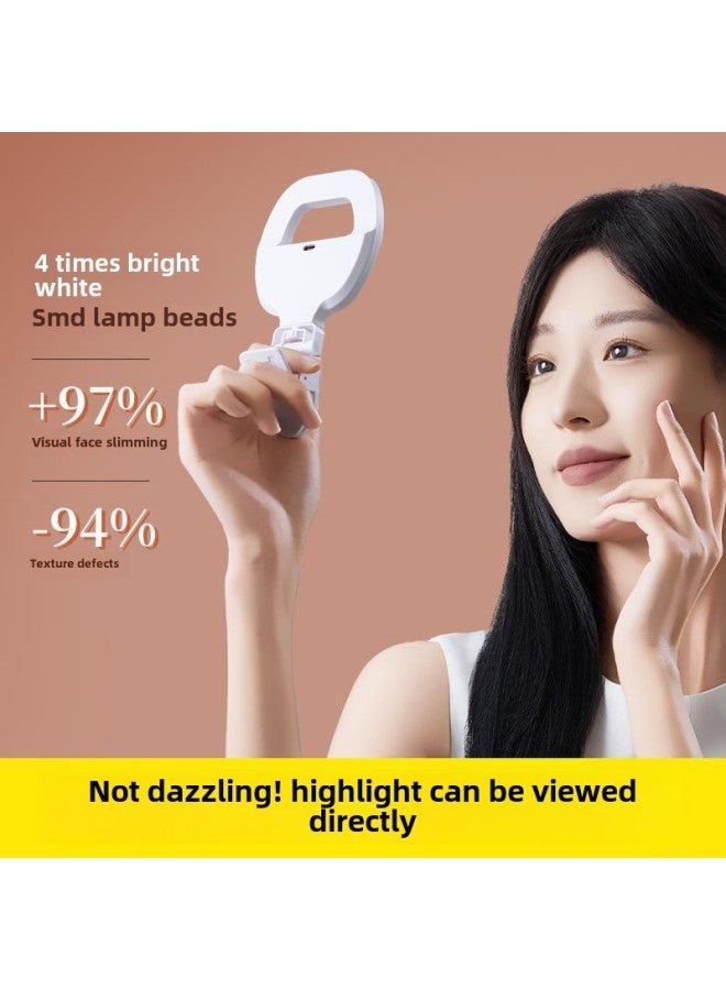Yingmei Mobile Phone Fill Light Compact Portable Anchor Live Selfie Photography Pocket Light Mini Light Soft Light-Specifications:Pearlescent White  Full Color Enhanced Model (free Clip And Hot Shoe Seat)  - Image 4