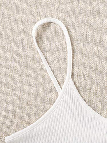 Floerns Women's Sleeveless Camisole Letter Print Crop Cami Top A White M - Image 3