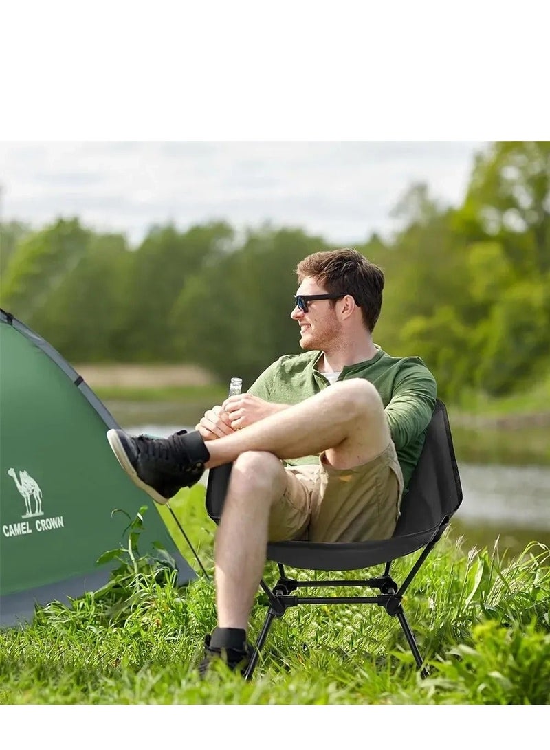 ALGHAFA Luxury Camping Chair – Lightweight Foldable Outdoor Chair – Portable Relax Chair – Black – ALGHAFA - Image 2