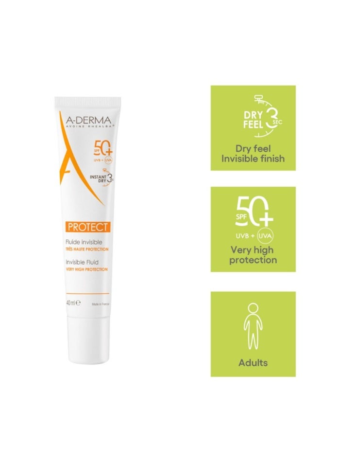 A-DERMA A Derma Protect Invisible Fluid Spf 50+ 40ml - Image 3