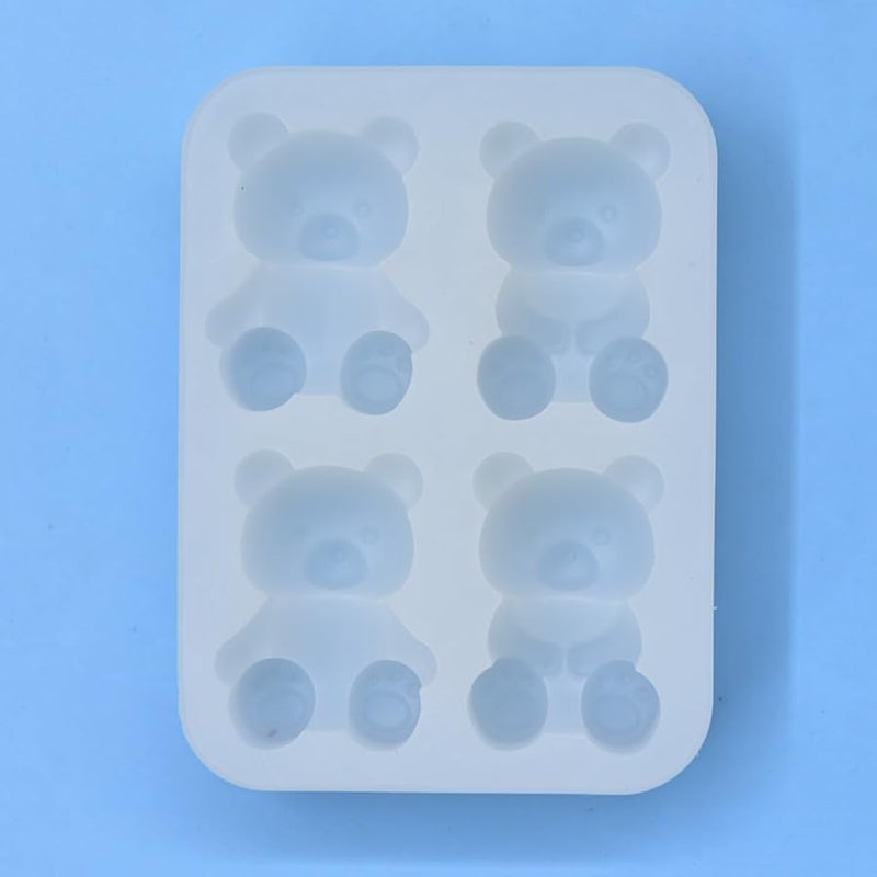 FirstTry Teddy Bear Shape Chocolate Mold I 3D Fondant Bears Silicone Epoxy Cupcake Mold I for DIY Handmade Cake Dcor Candy Ice Cube Polymer Clay Gummy Muffin Soap Resin Candle Making 4 Cavity - Image 3