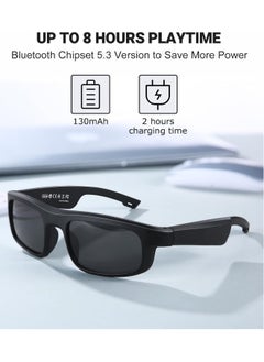 Topleo Smart Glasses, Polarized Bluetooth Sunglasses, Built-in Mic and Speakers, Voice Assistant, UV Protection Audio Sun Glass  - Image 3