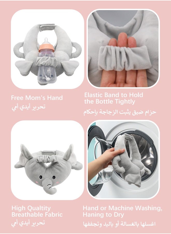 ماركة غير محددة رفوف زجاجات الأطفال ، وسادة تغذية الأطفال ذاتية الخدمة ، وسادة تغذية الأطفال بدون اليد ، وسادة الرضاعة القابلة للتعديل ، الضروريات لحديثي الولادة والتوائم ، الفيل  - Image 3