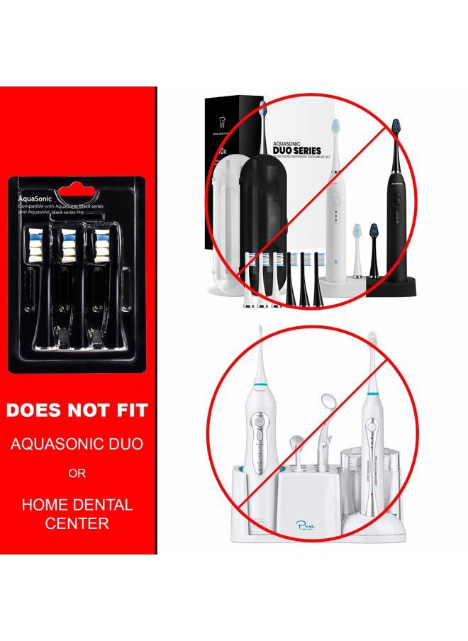 Aquasonic - AquaSonic Proflex Replacement Brush Heads | for Whiter Teeth & Gum Care | Compatible with Many AquaSonic Toothbrush Handles (3 Pack Black) - Image 1
