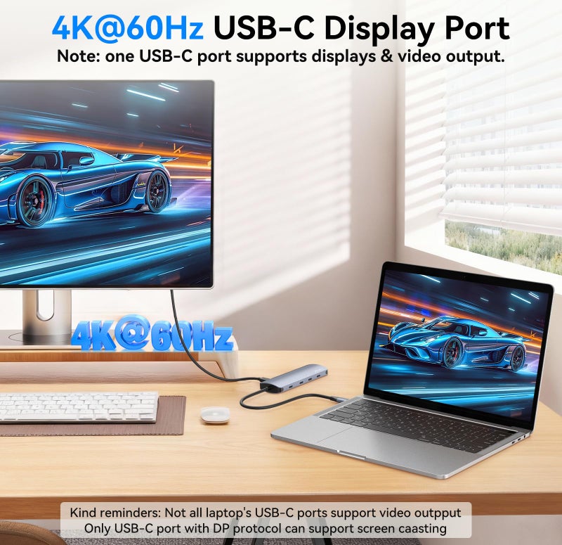 Rytaki Pro USB C Hub 10Gbps, USB C Splitter with 4K@60Hz Video Output, 100W PD Charging, Data Transfer, USB4 Multiport Dongle Adapter Extender for MacBook Pro/Air, iPad Pro, Dell, HP and More Type C Devices - Image 3