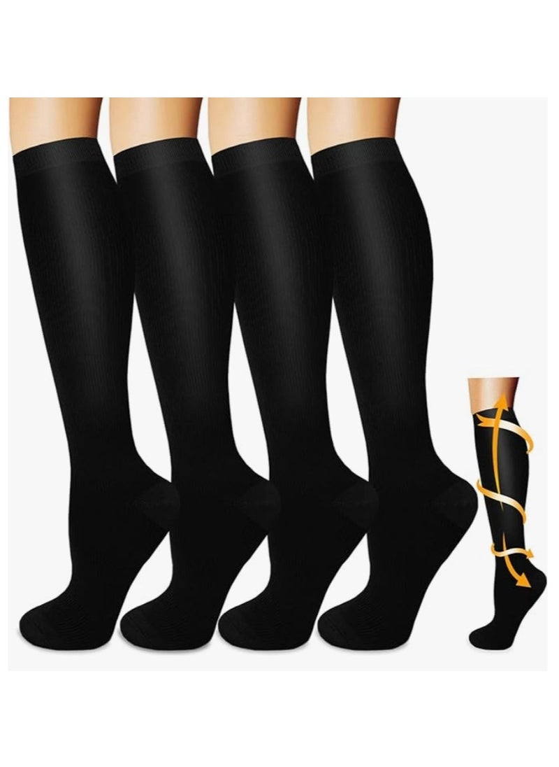 OASIS-TH - Compression Socks, 4 Pairs for Women and Men, 20-30 mmHg is Best for Athletic, Travel, Running, Fitness, Reduce Calf Pain Faster Recovery L/XL - Image 1