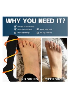 OASIS-TH Compression Socks, 4 Pairs for Women and Men, 20-30 mmHg is Best for Athletic, Travel, Running, Fitness, Reduce Calf Pain Faster Recovery L/XL  - Image 2