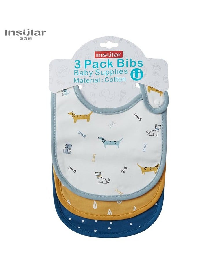 insular 3 Pack 100% Cotton Baby Bibs, Bandana Drool Bibs Unisex for Boys and Girls Teething and Drooling Use (Multicolour) - Image 2