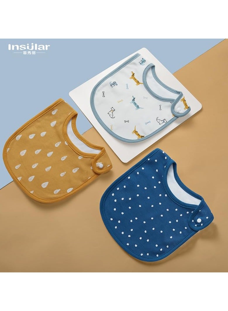 insular 3 Pack 100% Cotton Baby Bibs, Bandana Drool Bibs Unisex for Boys and Girls Teething and Drooling Use (Multicolour) - Image 3