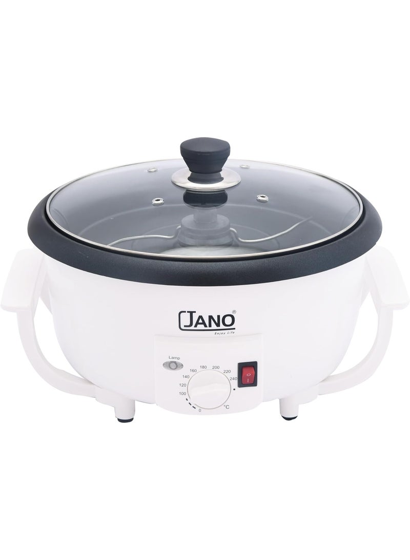 JANO Electric Coffee Roaster with Glass Lid – Non-Stick, White - Image 2