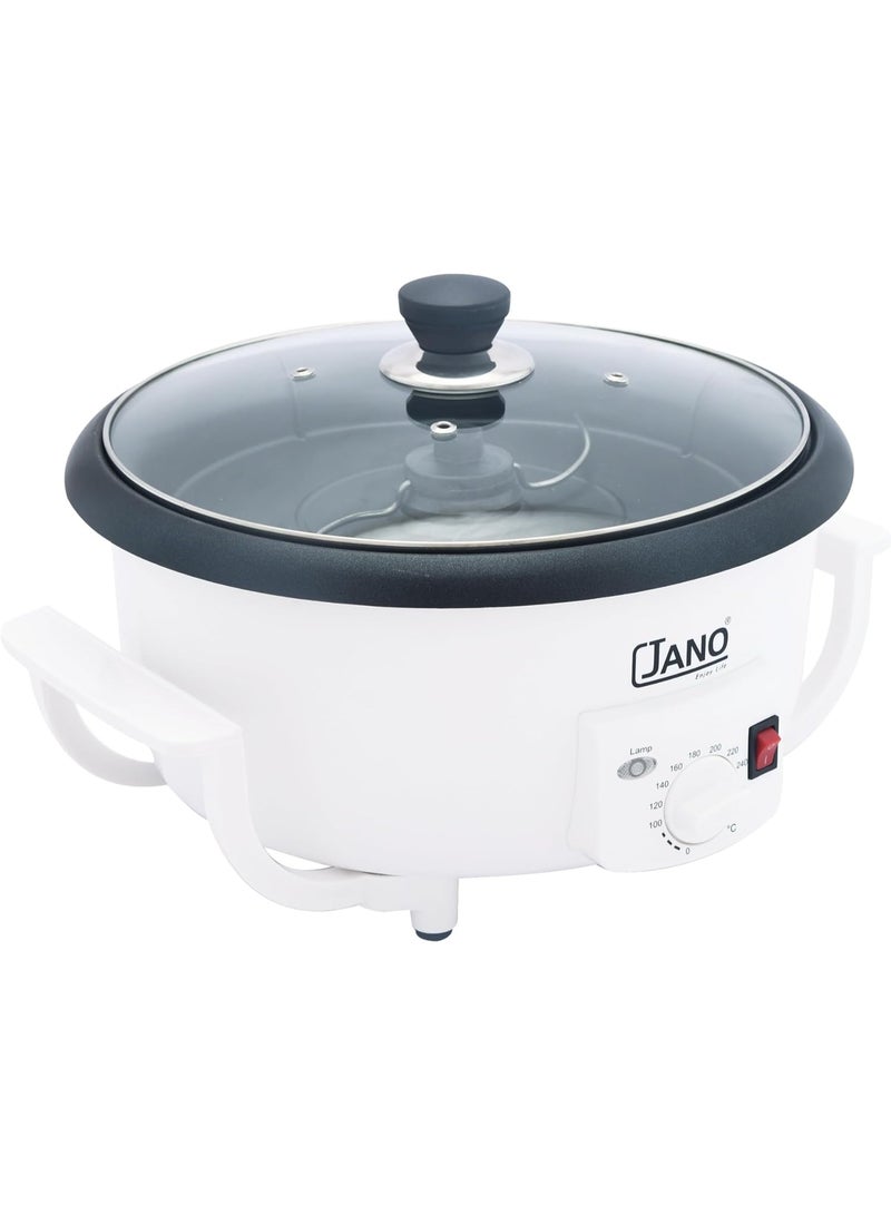 JANO Electric Coffee Roaster with Glass Lid – Non-Stick, White - Image 1