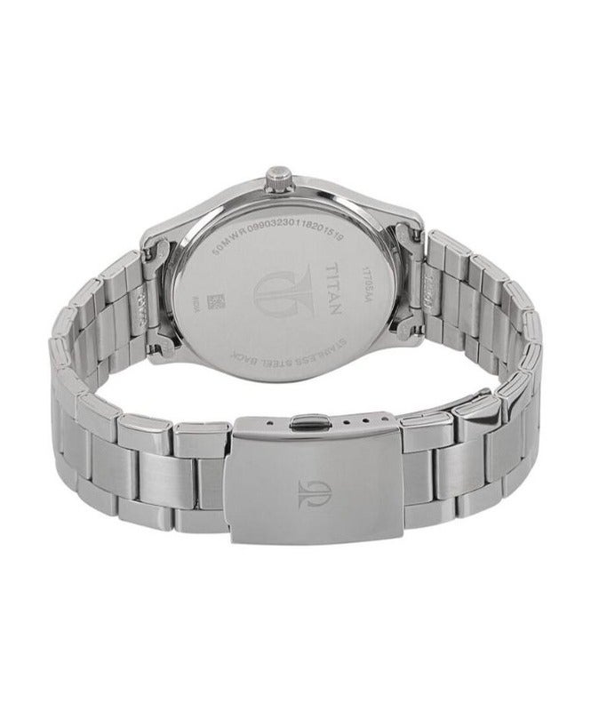 Titan Workwear White Dial Analog with Date Stainless Steel Strap watch for Men 1770sm01 - Image 4