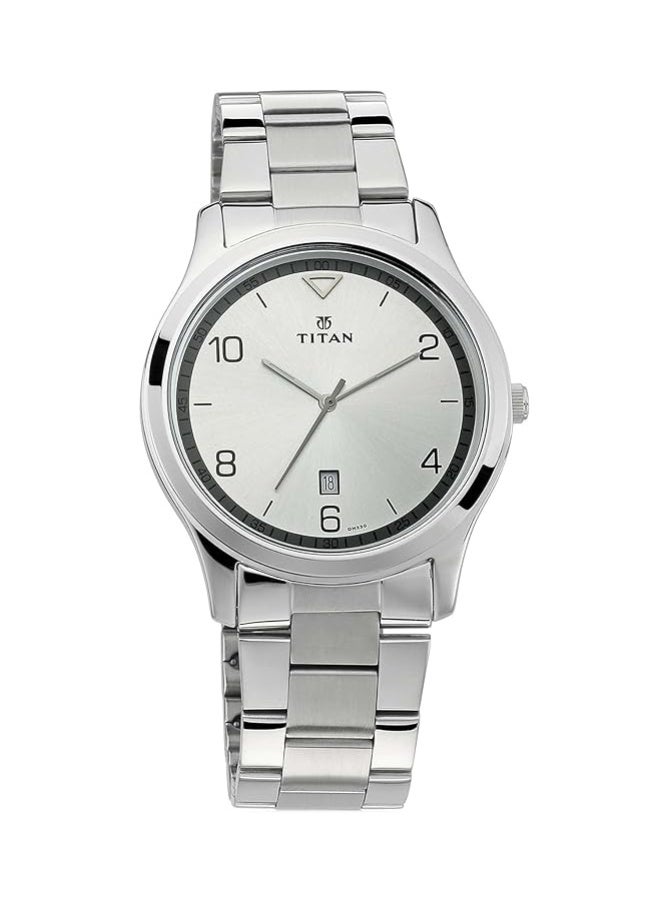 Titan Workwear White Dial Analog with Date Stainless Steel Strap watch for Men 1770sm01 - Image 1
