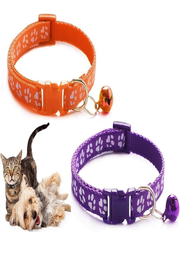 Hachiko (Buy 1 Get 1 Free) 2 pcs.Cat Collar with Bell,Kitten and Small Dogs Soft Adjustable Collar,Safe,Breakaway for Cats and Puppies- (Random Colors), 36 x 1 cm, multicolor - Image 1