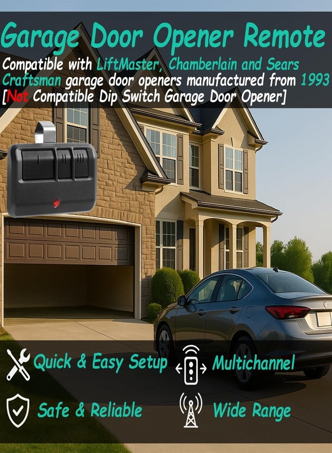 datonten 2 Replacement for Liftmaster Chamberlain Garage Door Opener Remote 893MAX 373LM 973LM 893LM 81LM 2 Pack,Black - Image 2