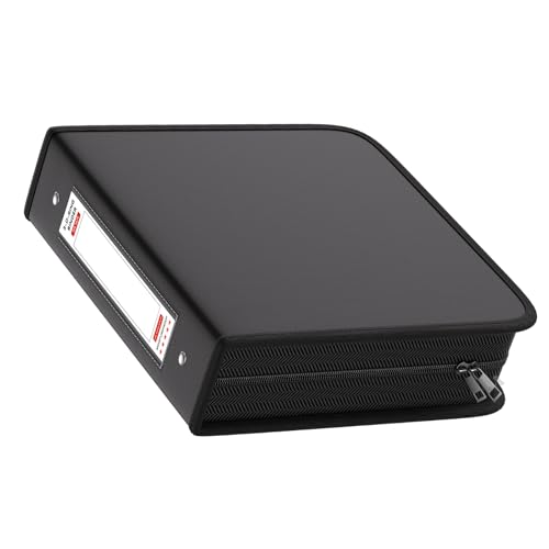 ZOOPIP Fireproof 3 Ring Binder with Zipper, 2.5 Inch D Rings Hold up 650 Sheets of 8.5" x 11" (A4), Compatible with Clear Page Protectors, Built-in net and Pen Holder (1 Pcs, Black, 2.5") - Image 1