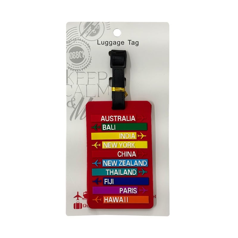 Eitheo بطاقات أمتعة للأطفال بطاقات أمتعة مع اسم وعنوان | بطاقات أمتعة سيليكون للحقائب، بطاقات لتحديد الحقائب/حقائب المدرسة ملونة متعددة (بطاقة الدولة) - Image 4