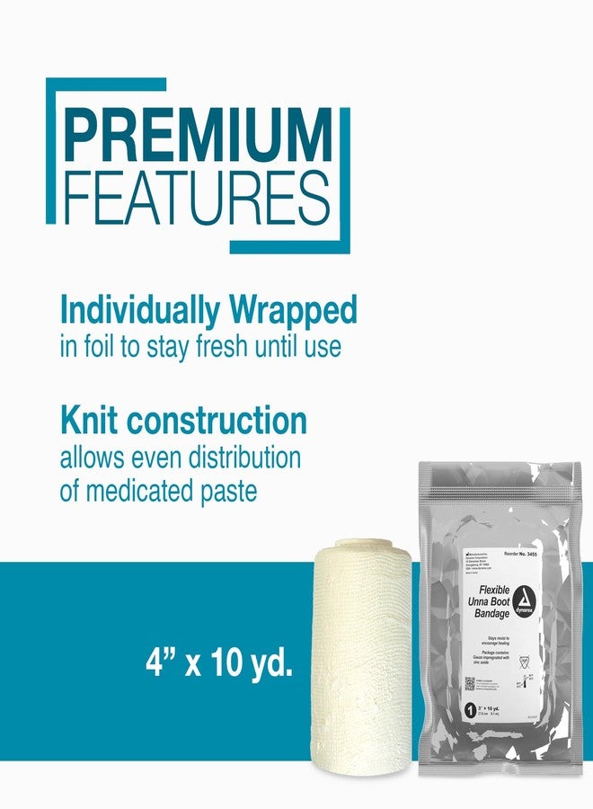 Dynarex Dürma+ Unna Boot Bandage with Zinc Oxide - Maintains Moist Environment and Provides Compression for Leg Ulcers, Edema, Sprains - 4" x 10 yds - Box of 1 Roll - Image 2