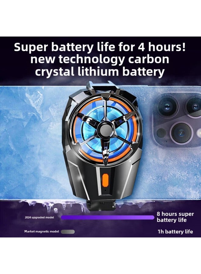 إسكدنيا 【لا يوجد كابل توصيل】 مشعاع الهاتف المحمول المبرد بالهواء مناسب لمشبك شحن خلفي لسمك القرش الأسود ال لهاتف Apple لهاتف iphone Hua-اللون: طراز لاسلكي❄بطارية ذات سعة كبيرة❄تبريد ثلاثي السرعات، خفيف يصل - Image 4