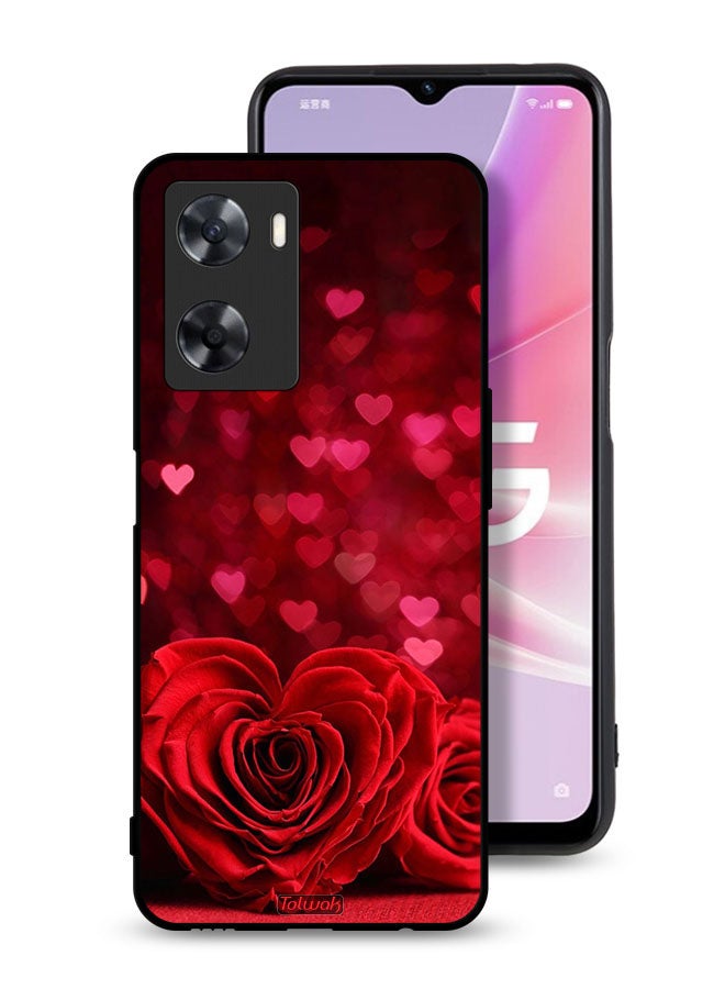 Tolwak Oppo A77s Protective Case Cover Heart Flowers Abstract Art - Image 1