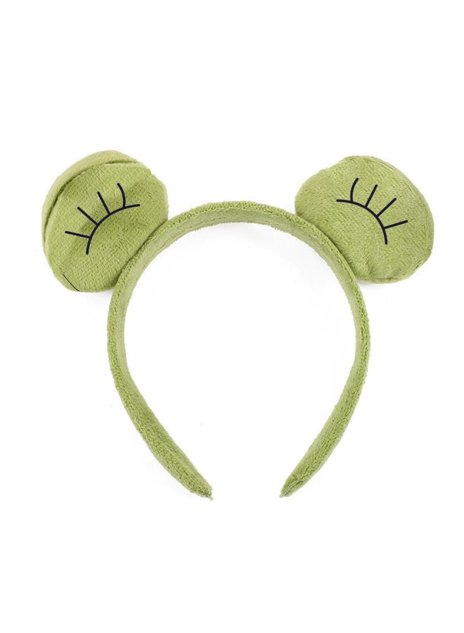 Generic Cute Cartoon Sad Frog Eye Mask Hair Band Hair Band Wash Face Headband Funny Hair Accessories Hot And Cold Dressing Shading Sleep-Specification:Eye Mask Ice Pack  - Image 4