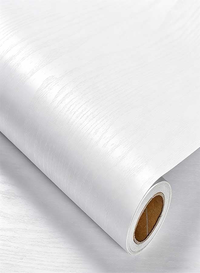 RAWAID Peel and Stick Wallpaper Wood Contact Paper Wood Wallpaper White Wood Grain Contact Paper Thicken Textured for Cabinets and Drawers Countertops Waterproof Self Adhesive Vinyl 15.7" x 118" - Image 1