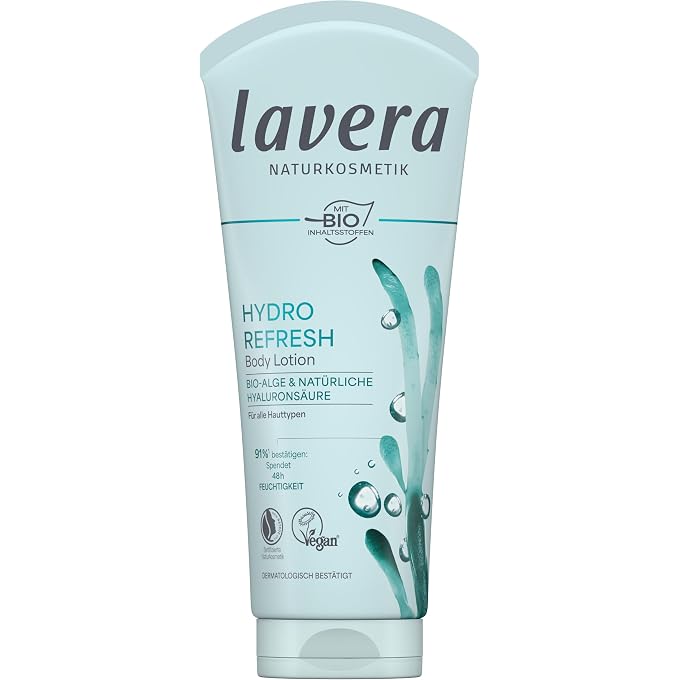 lavera Hydro Refresh Body Lotion - Moisturises 48 Hours - for Dry Skin - Refreshing - Vegan - Natural Cosmetics - 200 ml - Image 1
